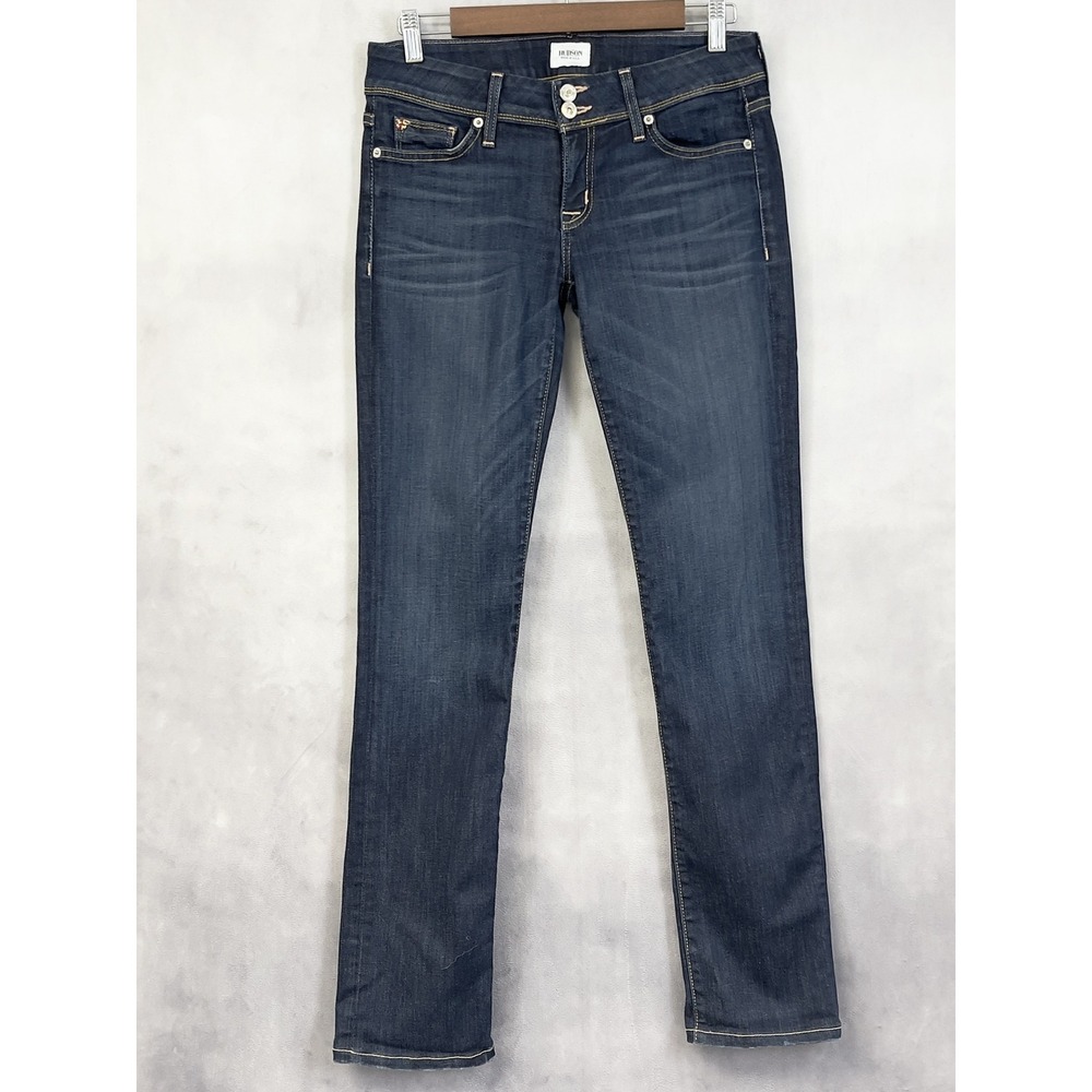 Hudson Ginny Straight Super Model Jeans Women 27 Stretch Minimal Indie Dark Wash
